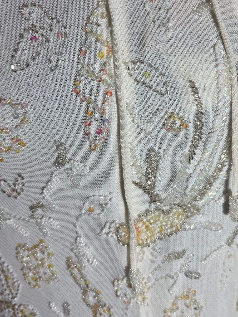 Ivory Halter hand beaded, and embroidered Attitudes by Debra Gown. STUNNING!! - Picture 6 of 14
